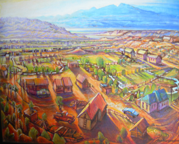 New Mexico Village Painting