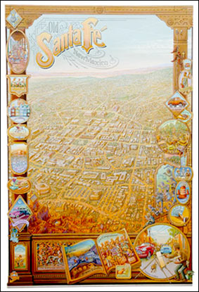 Santa Fe Map Poster